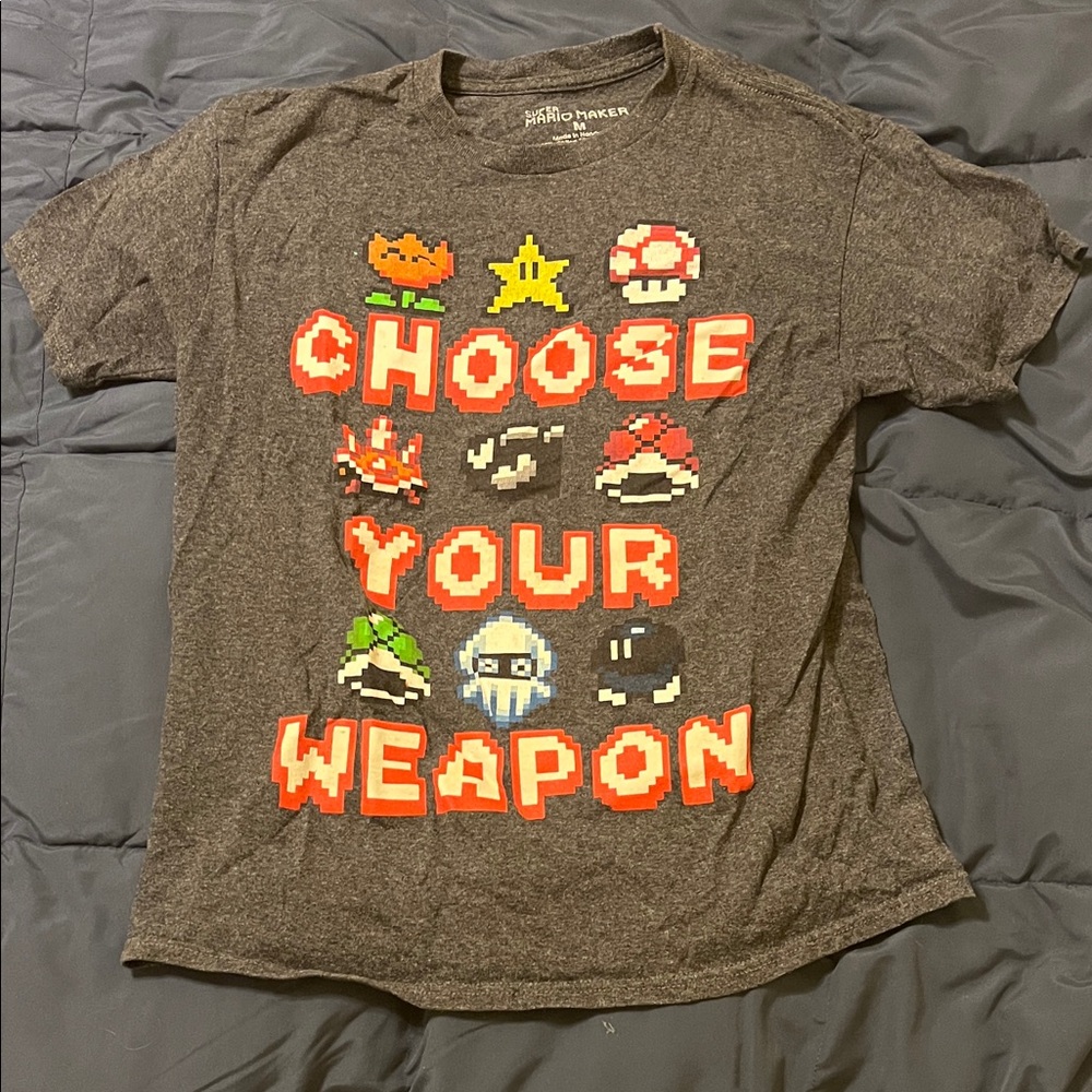 Nintendo Kids Charcoal 'Choose Your Weapon' T-Shirt